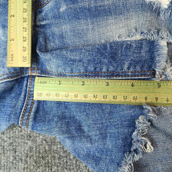 American Eagle Cut Off Denim Shorts Women Size 8 Distressed Tomgirl Button Fly - Picture 7 of 11